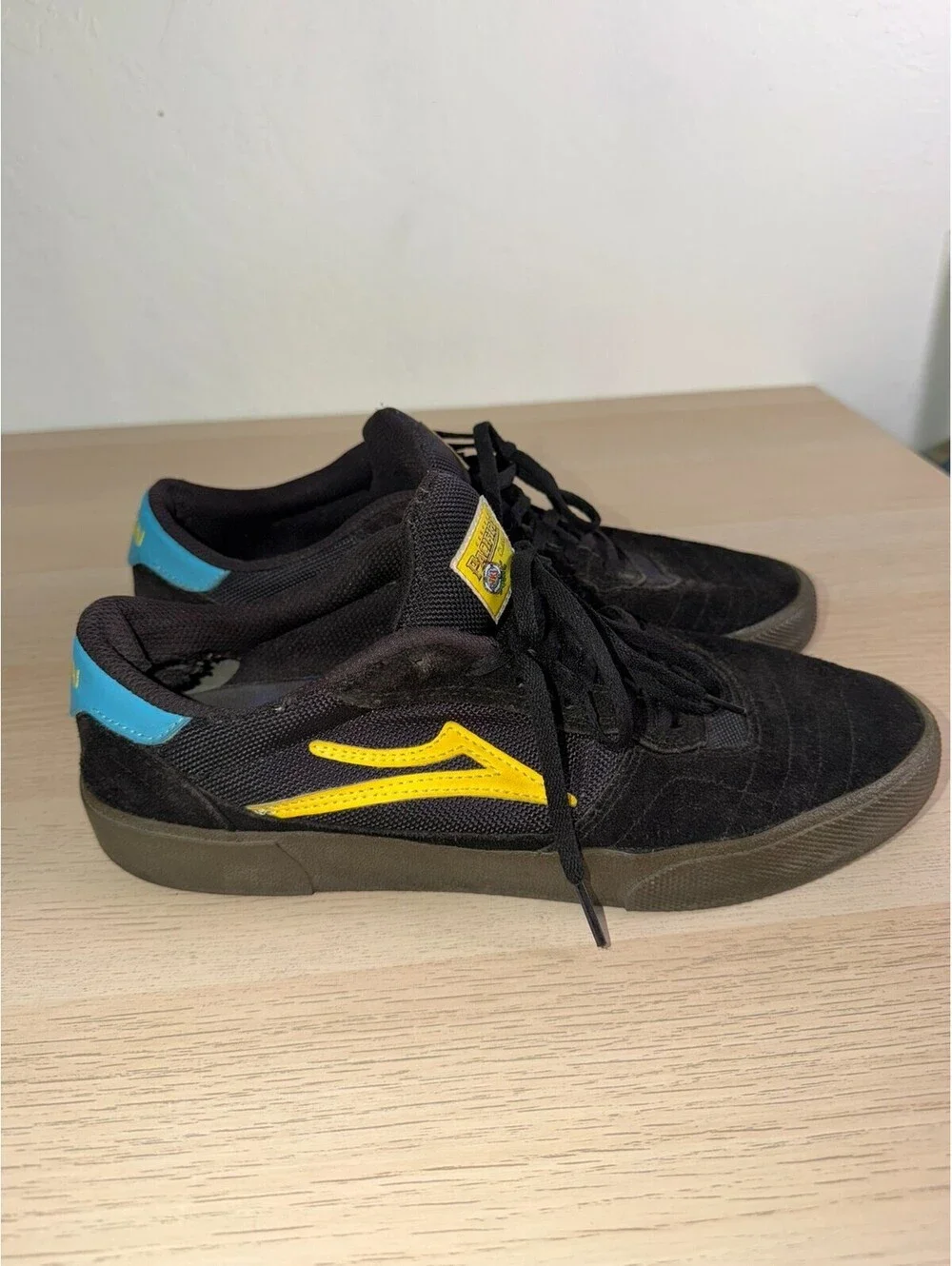 Lakai Cambridge Pacifico Clara Collab Skate Shoes Black/Blue/Yellow Men’s 10